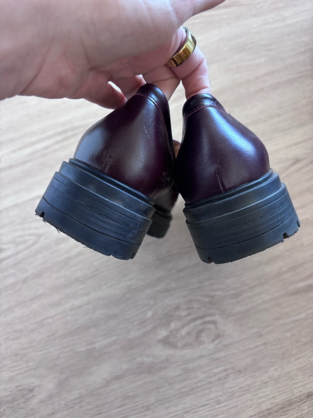 EUC Sézane Albane Loafers in Glossy Burgundy Size 9 - Picture 9 of 11